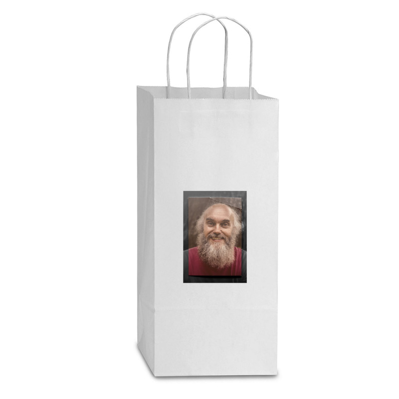 Ram Dass Vintage Portrait Double Wine Paper Bag - 6 1/2 X 3 1/2 X 12 3/8 | Artistshot