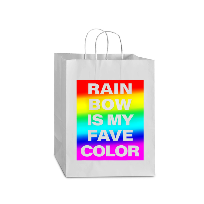 Rainbow Is My Fave Color Graphic Bold Type Tshirt Mart Paper Bag -13 X 7 X 17 | Artistshot