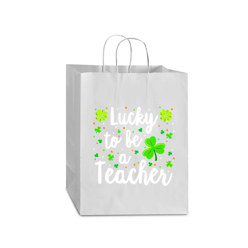 St Patricks Day Teacher  Lucky To Be A Teacher Mart Paper Bag -13 X 7 X 17 | Artistshot