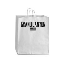 Grand Canyon Us Flag Text Olive Green With Black Print T Shirt Queen Paper Bag - 16 X 6 X 19 1/4 | Artistshot