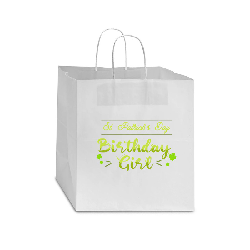 Funny St Patricks Day  For Birthday Girl St Pattys Day Star Paper Bag - 13 X 7 X 13 | Artistshot