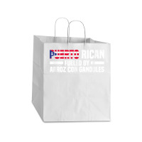 Puerto Rican Fueled By Arroz Con Gandules   Puerto Rico T Shirt Take Out Paper Bag - 14 X 10 X 15 1/2 | Artistshot