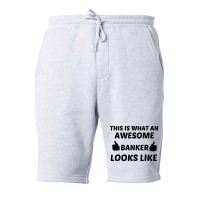 Banker Awesome Fleece Short | Artistshot