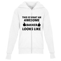 Banker Awesome Youth Zipper Hoodie | Artistshot