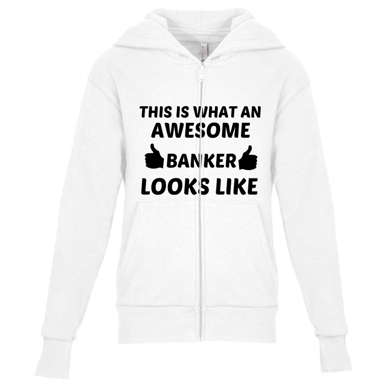 Banker Awesome Youth Zipper Hoodie by Perfect Designers | Artistshot