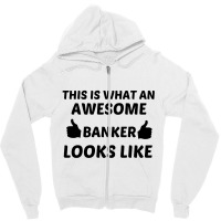 Banker Awesome Zipper Hoodie | Artistshot