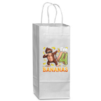 Kids 4 Year Old Monkey Birthday Safari Jungle Animal 4th B Day T Shirt Wine Paper Bag - 5 1/2 X 3 1/4 X 13 | Artistshot