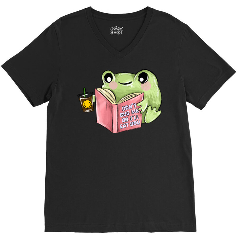 Dont Bug Me Or ı Will Eat You V-Neck Tee by MaliasSmallBusiness | Artistshot