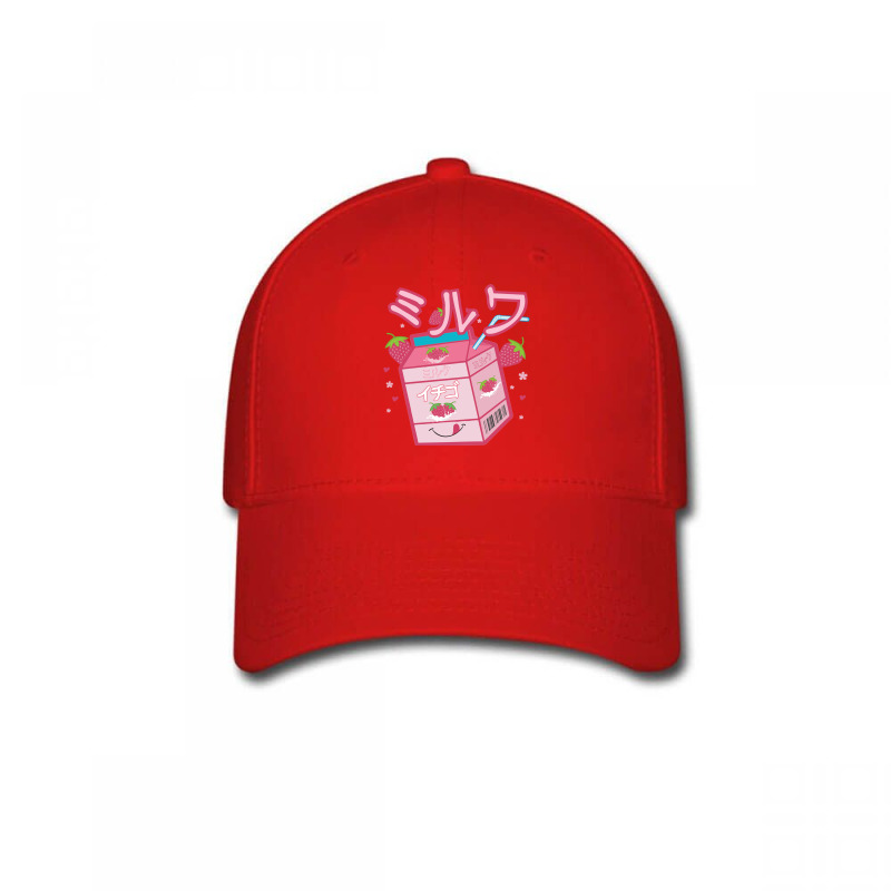 Japanese Strawberry Milk Shake Aesthetic Kawaii Otaku Baseball Cap by AsopArt | Artistshot