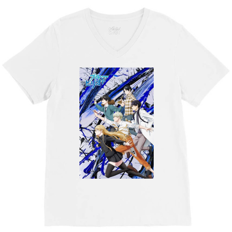 Blue Period, Manga, Blue, Nying,'anime, Blue Period Manga V-Neck Tee by Cantrell | Artistshot