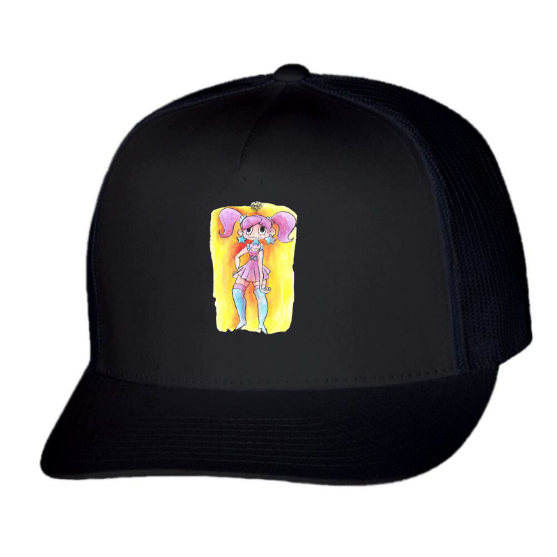 Watercolor Girl With Pig Tails Trucker Cap | Artistshot