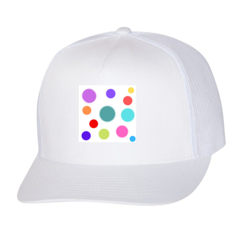 Different Colours And Sizes Circles On White Paper Trucker Cap | Artistshot