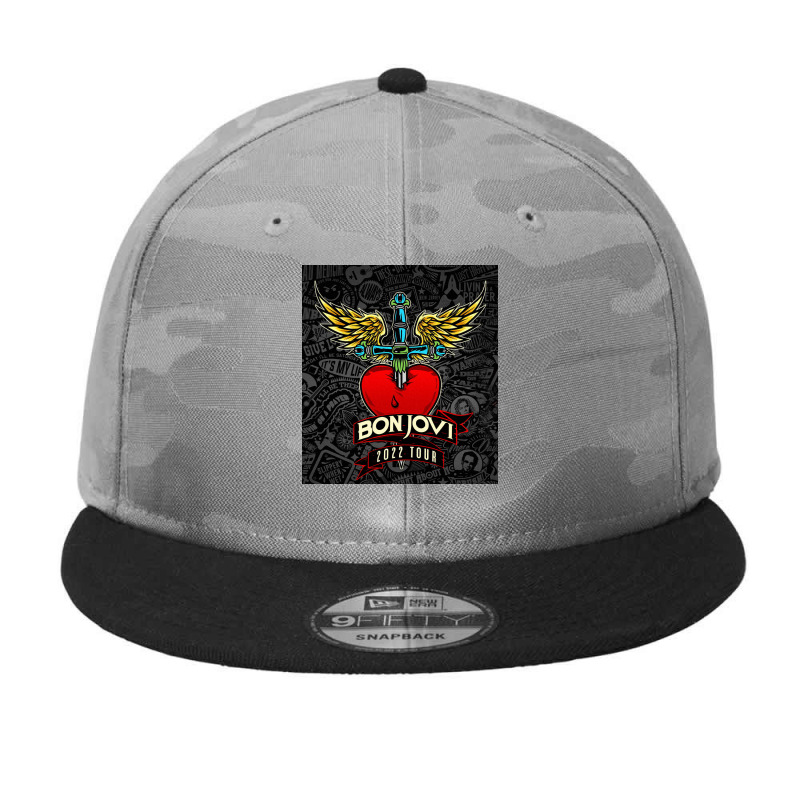 Now - Bon - Jov I- Tour Dates 2022 Camo Snapback by kanayan | Artistshot