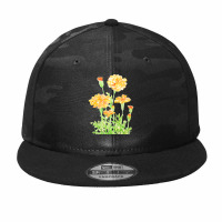 Orange Mexican Marigold Flowers T  Shirtorange Mexican Marigold Flower Camo Snapback | Artistshot