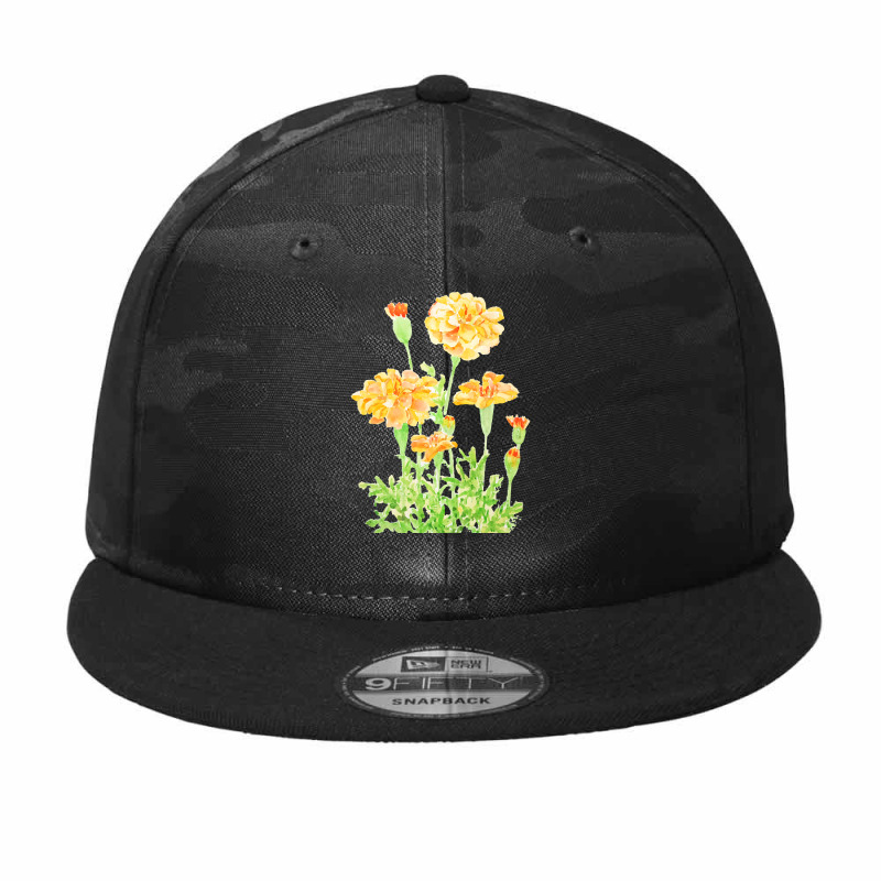 Orange Mexican Marigold Flowers T  Shirtorange Mexican Marigold Flower Camo Snapback by briocherepair | Artistshot