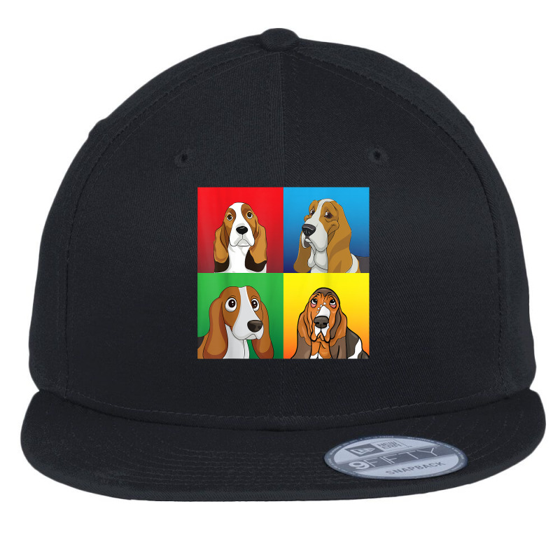 Basset Hound Dog Faces Happy Mother Father Mommy Daddy T Shirt Flat Bill Snapback Cap by atereabag | Artistshot