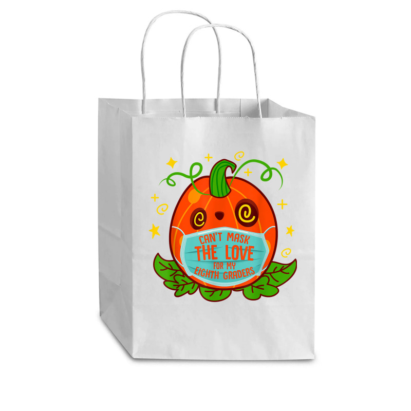 Can't Mask The Love For My 8th Grade Teacher Halloween Costu T Shirt Cub Paper Bag - 8 X 4 1/2 X 10 1/4 | Artistshot