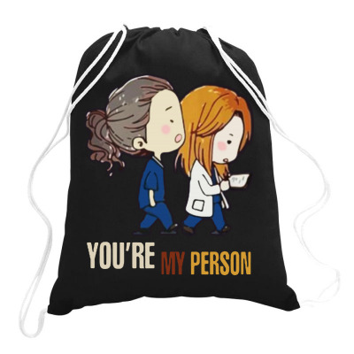 Grey’s Anatomy You’re My Person Drawstring Bags Designed By Pinkanzee