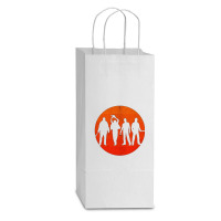 Halloween Friends Double Wine Paper Bag - 6 1/2 X 3 1/2 X 12 3/8 | Artistshot