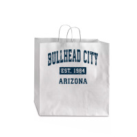 Bullhead City Arizona Az Vintage Sports Design Navy Print Pullover Hoo Jumbo Paper Bag - 18 X 7 X 18 3/4 | Artistshot