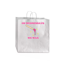 On Wednesdays We Wax Esthetician Aesthetician Skincare T Shirt Jumbo Paper Bag - 18 X 7 X 18 3/4 | Artistshot