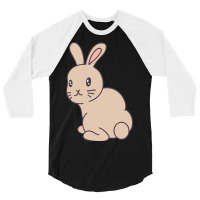 Brown Cute Rabbit Back View 3/4 Sleeve Shirt | Artistshot