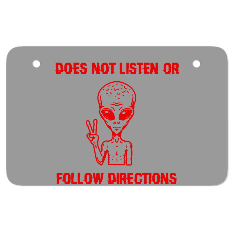 Does Not Listen Or Follow Directions Atv License Plate | Artistshot