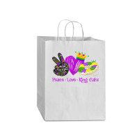 Peace Love King Cake Funny Mardi Gras Party Carnival Gifts T Shirt Mart Paper Bag -13 X 7 X 17 | Artistshot