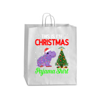 Hippopotamus Funny This Is My Christmas Pajama Hippopotamus Xmas Light Queen Paper Bag - 16 X 6 X 19 1/4 | Artistshot