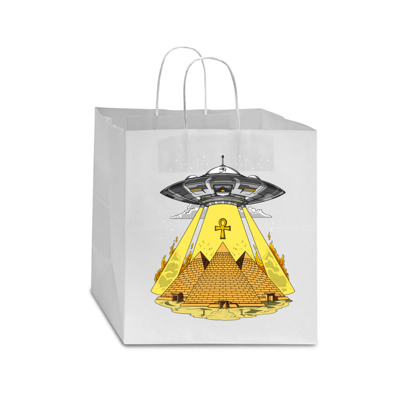 Hippie Alien Egyptian Pyramids Star Paper Bag - 13 X 7 X 13 | Artistshot