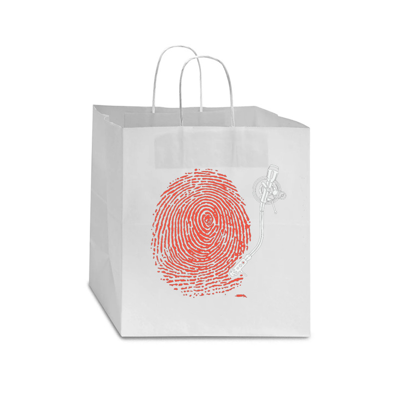 Dj Fingerprint Star Paper Bag - 13 x 7 x 13 by michaelnaher | Artistshot