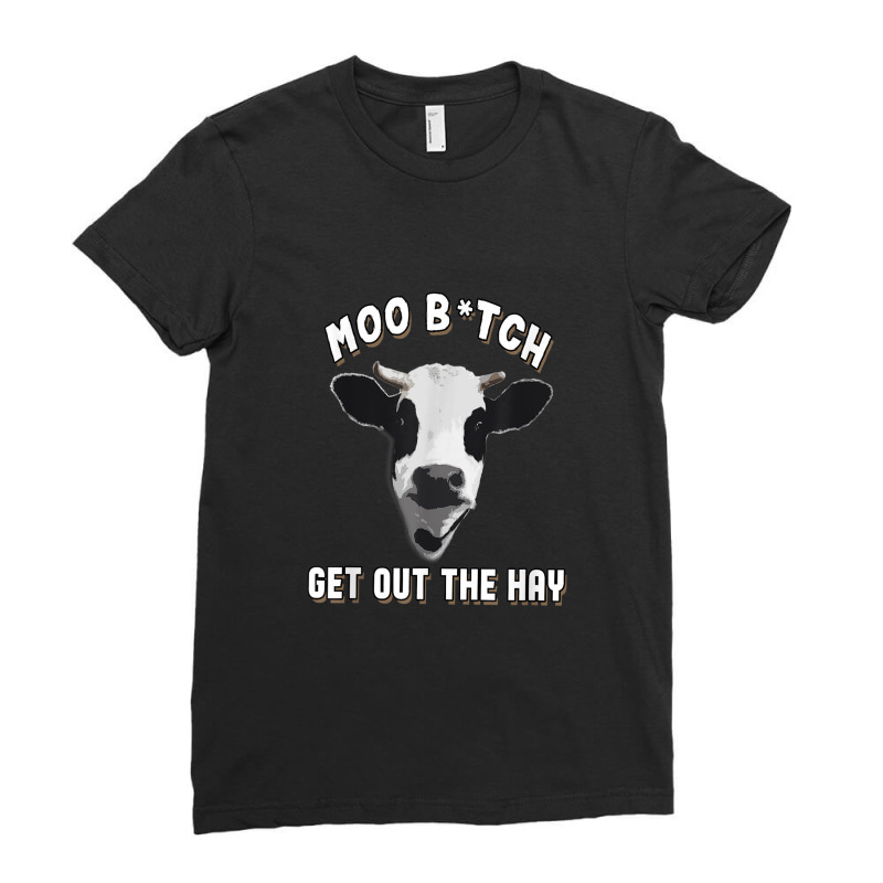 Cow Funny Animal Farm Farmer Ladies Fitted T-Shirt by LemonJack | Artistshot