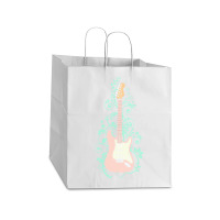 Electric Guitar T  Shirt Pink S  Style Electric Guitar Flowering Vines Take Out Paper Bag - 14 X 10 X 15 1/2 | Artistshot