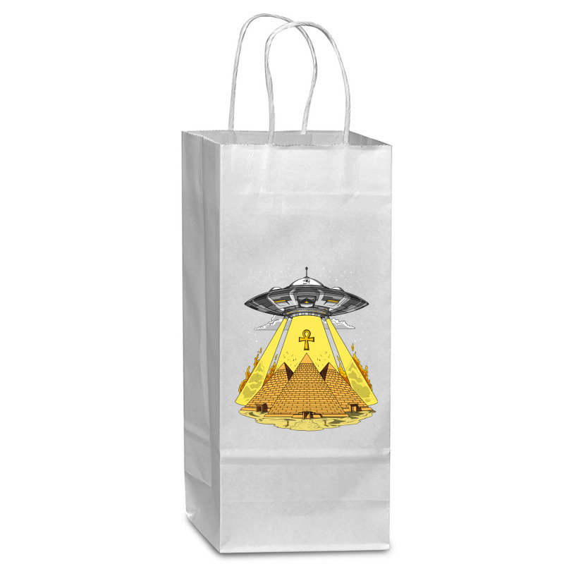 Hippie Alien Egyptian Pyramids Wine Paper Bag - 5 1/2 X 3 1/4 X 13 | Artistshot