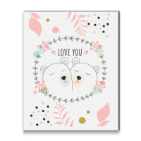 Happy Valentine's Love You With Animal Cute Metal Print Vertical | Artistshot