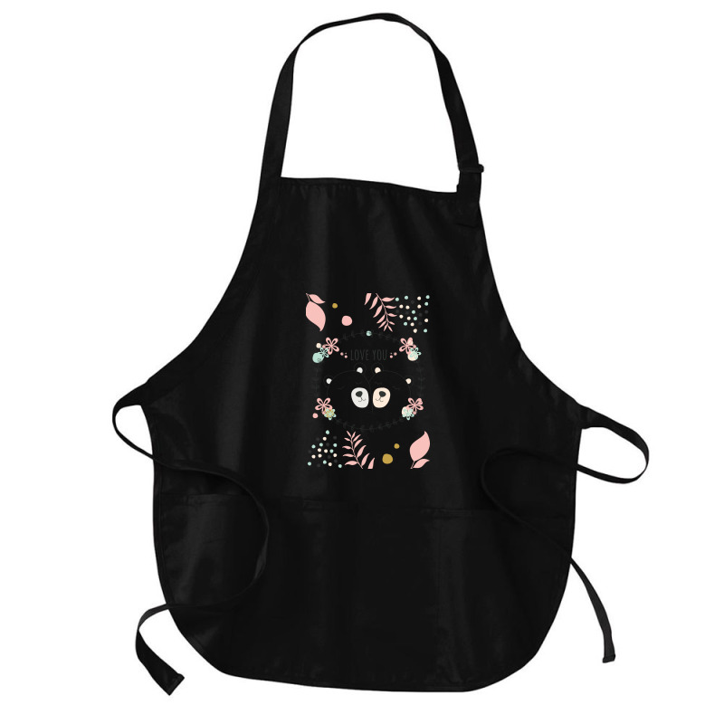 Happy Valentine's Love You With Animal Cute Medium-length Apron | Artistshot