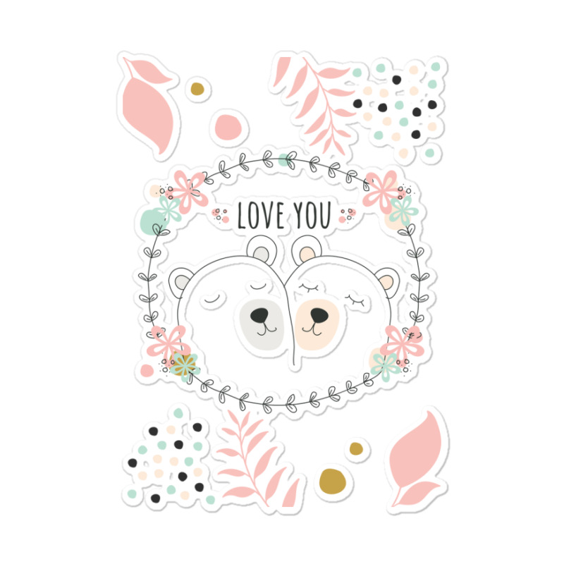 Happy Valentine's Love You With Animal Cute Sticker | Artistshot