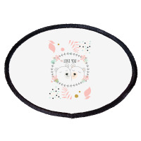 Happy Valentine's Love You With Animal Cute Oval Patch | Artistshot