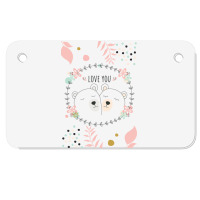 Happy Valentine's Love You With Animal Cute Motorcycle License Plate | Artistshot