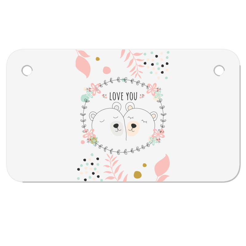 Happy Valentine's Love You With Animal Cute Motorcycle License Plate | Artistshot