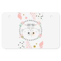 Happy Valentine's Love You With Animal Cute Atv License Plate | Artistshot