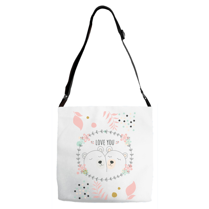 Happy Valentine's Love You With Animal Cute Adjustable Strap Totes | Artistshot