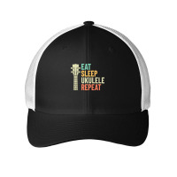 Eat Sleep Repeat T  Shirt Eat Sleep Ukulele Repeat Ukulele Headstock R Mesh Cap | Artistshot