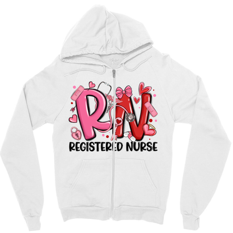 Rn Registered Nurse Valentines Day Zipper Hoodie | Artistshot