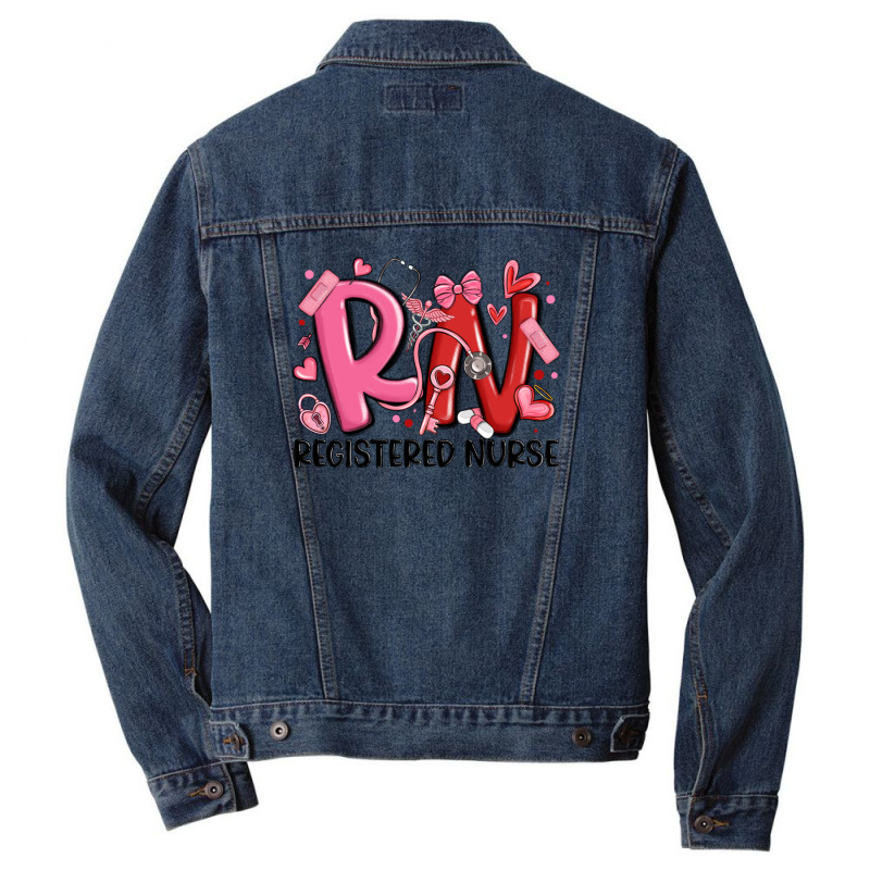 Rn Registered Nurse Valentines Day Men Denim Jacket | Artistshot