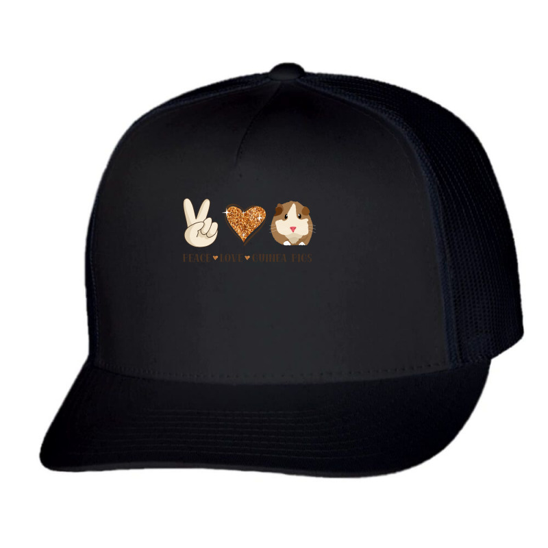 Peace Love Guinea Pigs Lover Peace Sign Hand And Cute Heart Design Trucker Cap | Artistshot