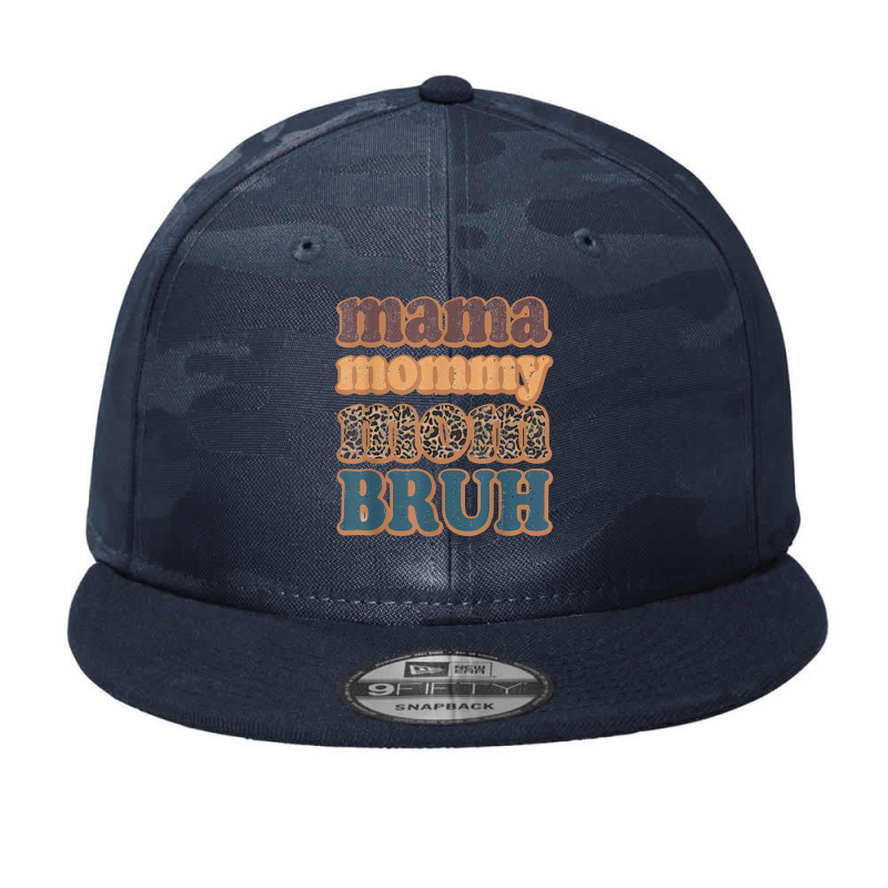 Mama Mommy Mom Bruh Vintage Leopard Boys Girls Kids Camo Snapback | Artistshot