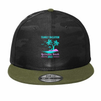 Family Vacation 2022 Vintage Style Texas Galveston Beach Tank Top Camo Snapback | Artistshot