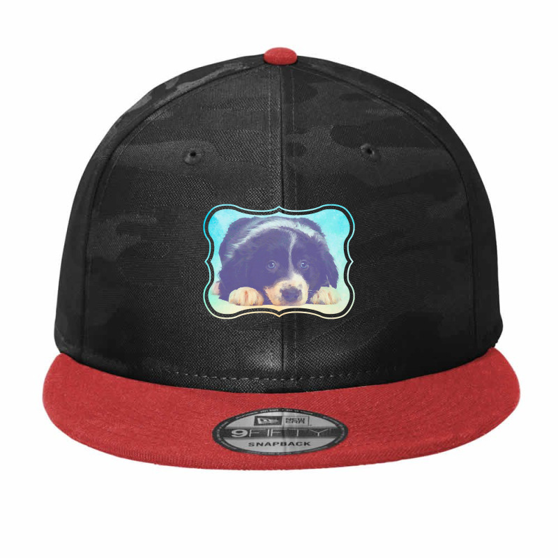 Border Collie Puppy Camo Snapback | Artistshot