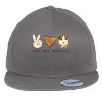 Peace Love Guinea Pigs Lover Peace Sign Hand And Cute Heart Design Flat Bill Snapback Cap | Artistshot